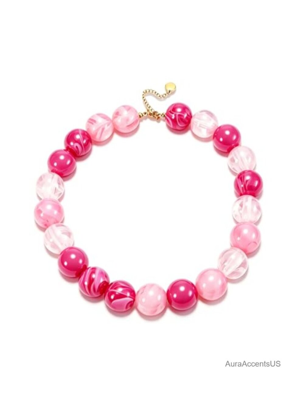 Chunky Beaded Necklace for Women Statement Boho Choker Acrylic Big Bead Summer
